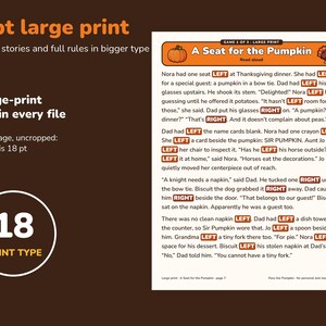 Thanksgiving Left Right Game Printable PDF, 3 Pass the Pumpkin Stories image 4
