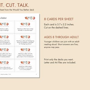 Thanksgiving Conversation Cards Printable, 80 Table Talk Prompts image 3
