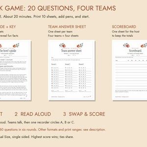 Thanksgiving Trivia Printable, 60 Questions with Answer Key image 4