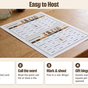 Woodland Baby Shower Bingo, 100 Prefilled Cards and Gift Bingo (Printable) image 6