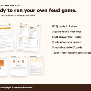 Thanksgiving Friendly Feud Game Printable, 60 Friendsgiving Party Cards image 5