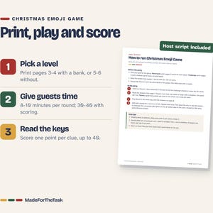 Christmas Emoji Game, 40 Clues with Answers (Printable) image 6