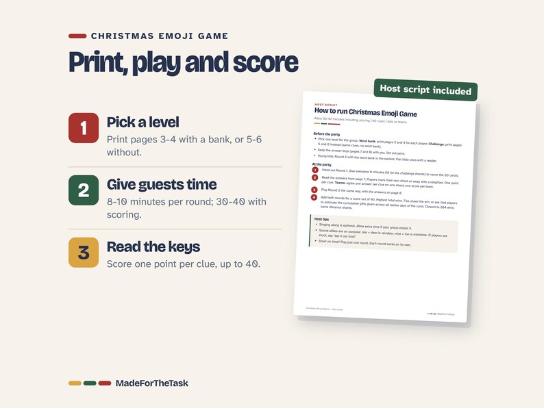Christmas Emoji Game, 40 Clues with Answers (Printable) image 6