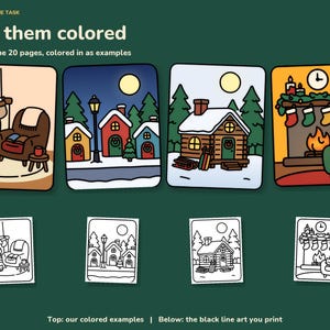 Christmas Coloring Pages for Adults, Bold and Easy, 20 Cozy Scenes image 5