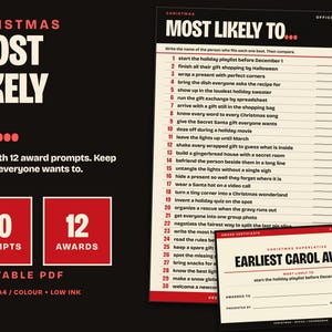 Christmas Most Likely To Game Printable, Office Party and Friendsmas image 1