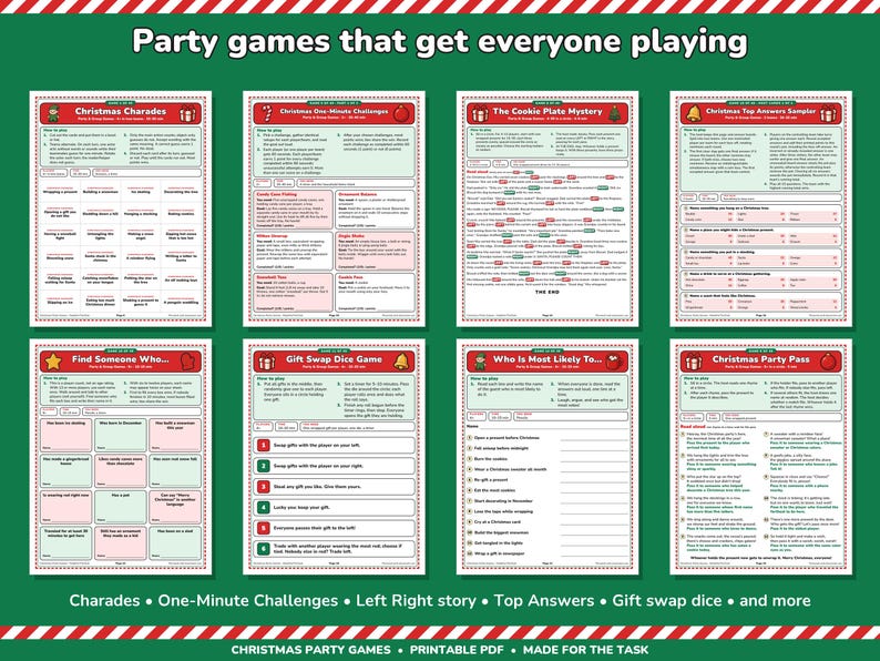 Weihnachtsfeierspiele zum Ausdrucken – 49 Spiele für Kinder und Erwachsene Bild 3