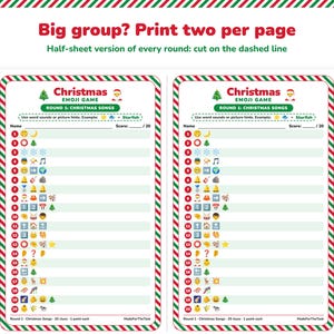 Christmas Emoji Game Printable, 3 Rounds, 60 Clues + Tie-Breaker image 6
