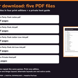 Halloween Party Games Bundle Printable, 25 Activities and Picture Bingo image 5