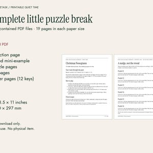 Christmas Nonogram Puzzles Printable, 12 Picture Logic Puzzles with Hints image 5