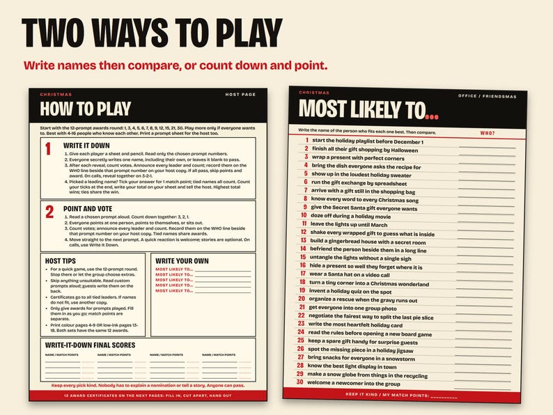 Christmas Most Likely To Game Printable, Office Party and Friendsmas image 4