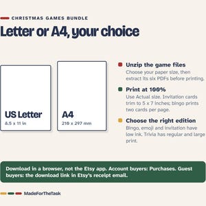 Paquete imprimible de juegos navideños: Bingo, Trivia, Emoji e Invitación imagen 9