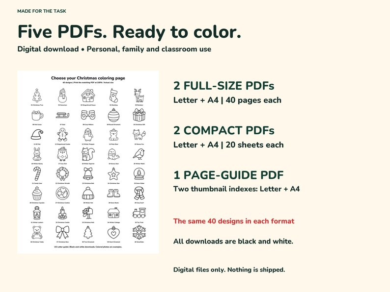Christmas Coloring Pages for Kids Printable, 40 Bold Easy Pages image 6