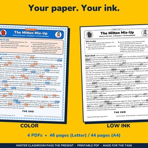 Winter Classroom Left Right Game Printable, Pass the Present for Kids image 7