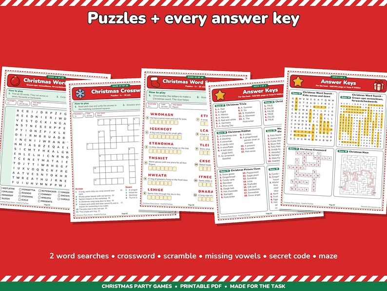 Weihnachtsfeierspiele zum Ausdrucken – 49 Spiele für Kinder und Erwachsene Bild 5