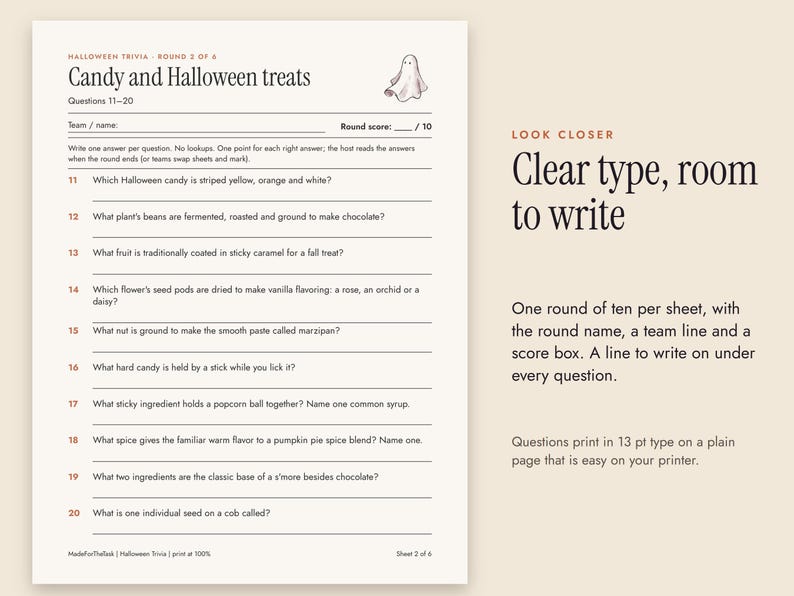 Quiz di Halloween stampabile, 60 domande con soluzioni immagine 3