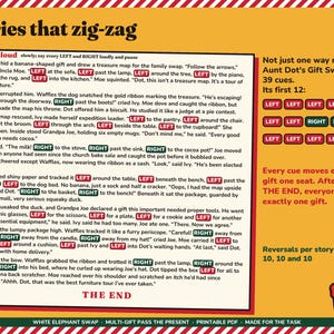 White Elephant Game Printable, No Stealing Christmas Left Right Gift Swap image 3