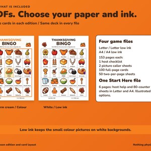 Printbare Thanksgiving Bingo-kaart, 100 afbeeldingen met bingoleiders en markers. afbeelding 5