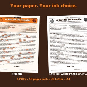 Thanksgiving Left Right Game Printable PDF, 3 Pass the Pumpkin Stories image 6