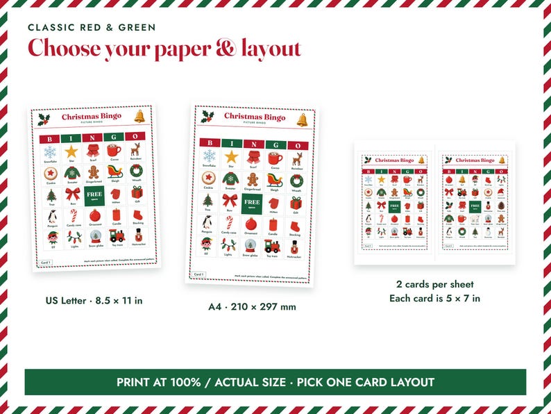 Christmas Picture Bingo Printable, 30 Classic Family Cards image 6