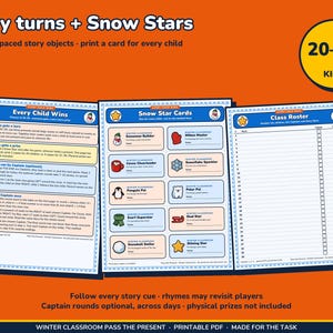 Winter Classroom Left Right Game Printable, Pass the Present for Kids image 5