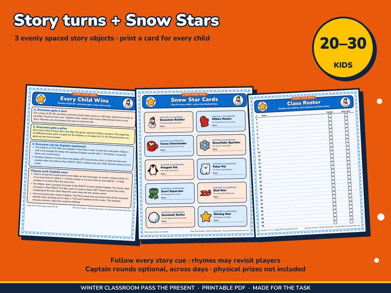 Winter Classroom Left Right Game Printable, Pass the Present for Kids image 5
