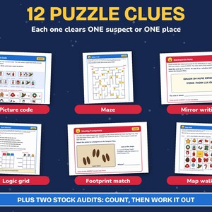 Detective Game for Kids, Christmas Mystery Game Printable, Golden Star image 4