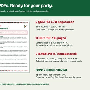 Christmas Which Came First Game Printable, 24 Questions and Coloring Pages image 7