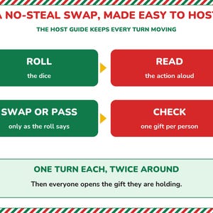 Christmas Gift Exchange Dice Game Printable, 2 Gift Swap Options image 5