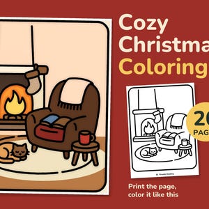Christmas Coloring Pages for Adults, Bold and Easy, 20 Cozy Scenes image 1