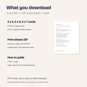 Recipe Card Template, Fillable 3x5, 4x6 and 5x7 PDFs + Print Sheets image 7