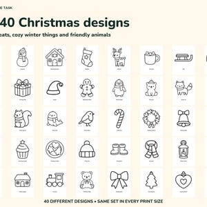 Christmas Coloring Pages for Kids Printable, 40 Bold Easy Pages image 2