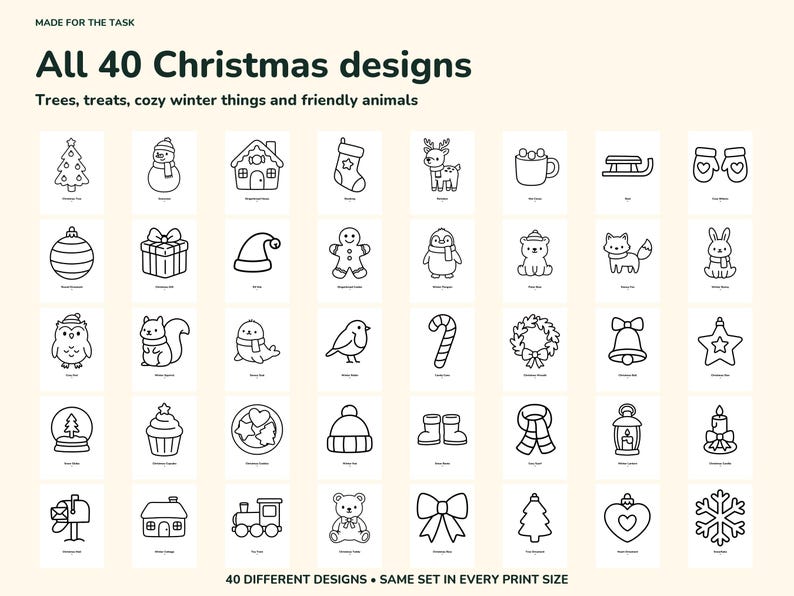 Christmas Coloring Pages for Kids Printable, 40 Bold Easy Pages image 2
