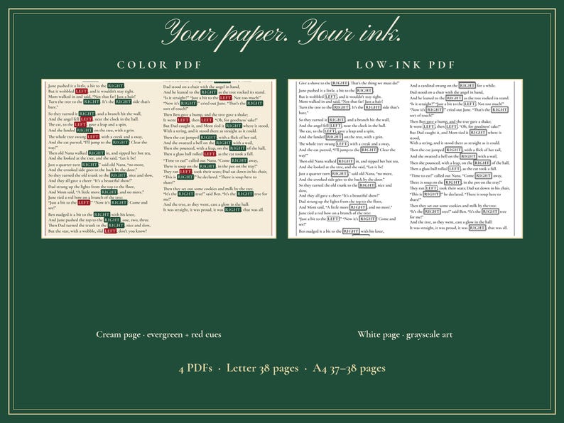 Christmas Pass the Present Game Printable, 7 Left Right & Rhyme Games image 7