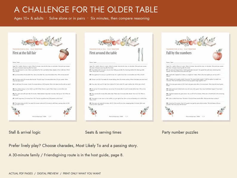 Thanksgiving Party Games Bundle Printable, Bingo and Kids Activities image 6