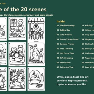 Christmas Coloring Pages for Adults, Bold and Easy, 20 Cozy Scenes image 2