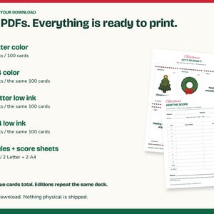 Christmas Charades Printable, Act It or Draw It, 100 Cards in 3 Decks image 5