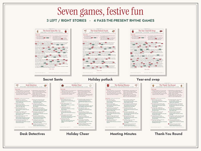 Office Christmas Left Right Game Printable, Pass the Present Gift Exchange image 2