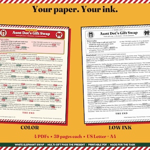 White Elephant Game Printable, No Stealing Christmas Left Right Gift Swap image 7