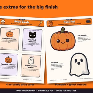 Juego imprimible de Halloween de izquierda a derecha, 3 juegos para pasar la calabaza imagen 9