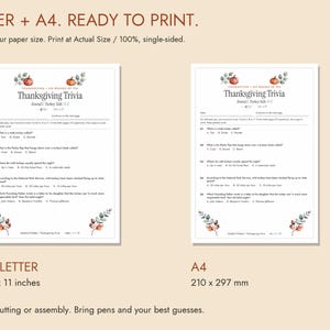 Thanksgiving Trivia Printable, 60 Questions with Answer Key image 6