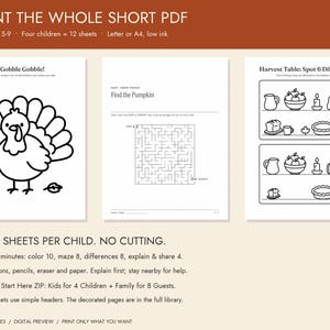 Thanksgiving Party Games Bundle Printable, Bingo and Kids Activities image 10