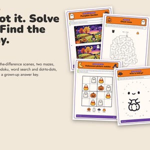 Halloween Activity Pack for Kids Printable, 21 Activities for Ages 5-7 image 9