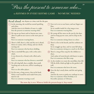 Christmas Pass the Present Game Printable, 7 Left Right & Rhyme Games image 4