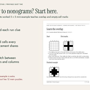 Christmas Nonogram Puzzles Printable, 12 Picture Logic Puzzles with Hints image 4