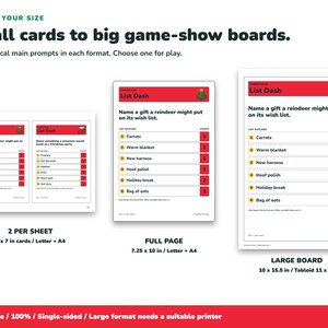 Christmas Game Printable, List Guessing Game, 100 Cards for Family Teams image 6