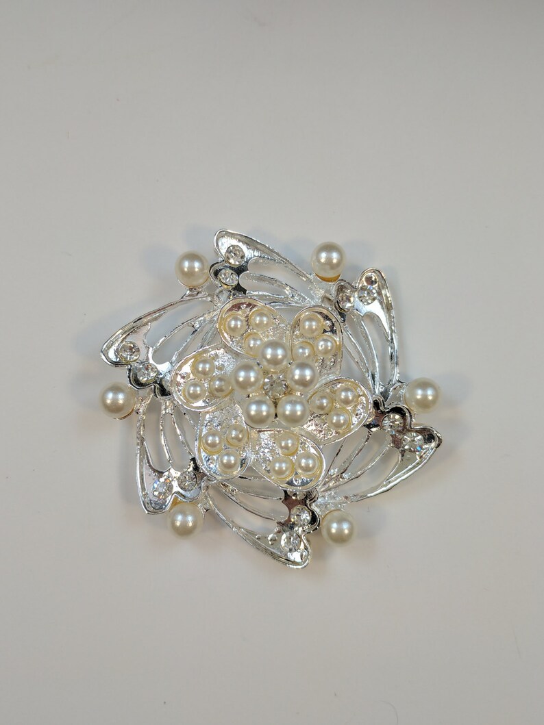 Swirl Butterfly Wing Brooch Acrylic Rhinestone Sash Etsy