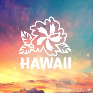 Hawaii Hibiscus Sticker - Vinyl Decal Sticker Hawaii Stickers, Tumbler Cup Decals, Laptop Sticker, Custom Vinyl Decal,