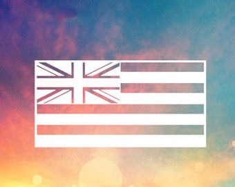 American Vinyl Hawaiian Islands Shaped Hawaii State Flag Flag Sticker