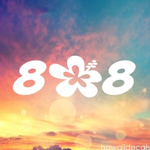 Hawaii Decal - 808 Decal Aloha Sticker Hawaii Plumeria Stickers, Tumbler Cup Decals, Laptop Sticker, Custom Vinyl Decal, Glass Decals