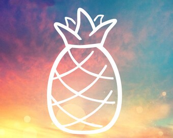 Pineapple Sticker - Pineapple Decal - Hawaii Stickers, Tumbler Cup Decals, Laptop Sticker, Custom Vinyl Decal
